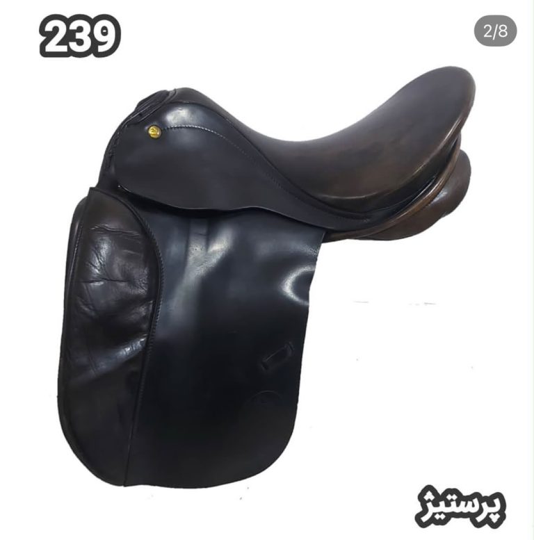 زین درساژ چرم طبیعی پرستیژ Prestige ایتالیا (نشان المپیک - کارکرده کد ۲۳۹) | سایز ۱۷.۵