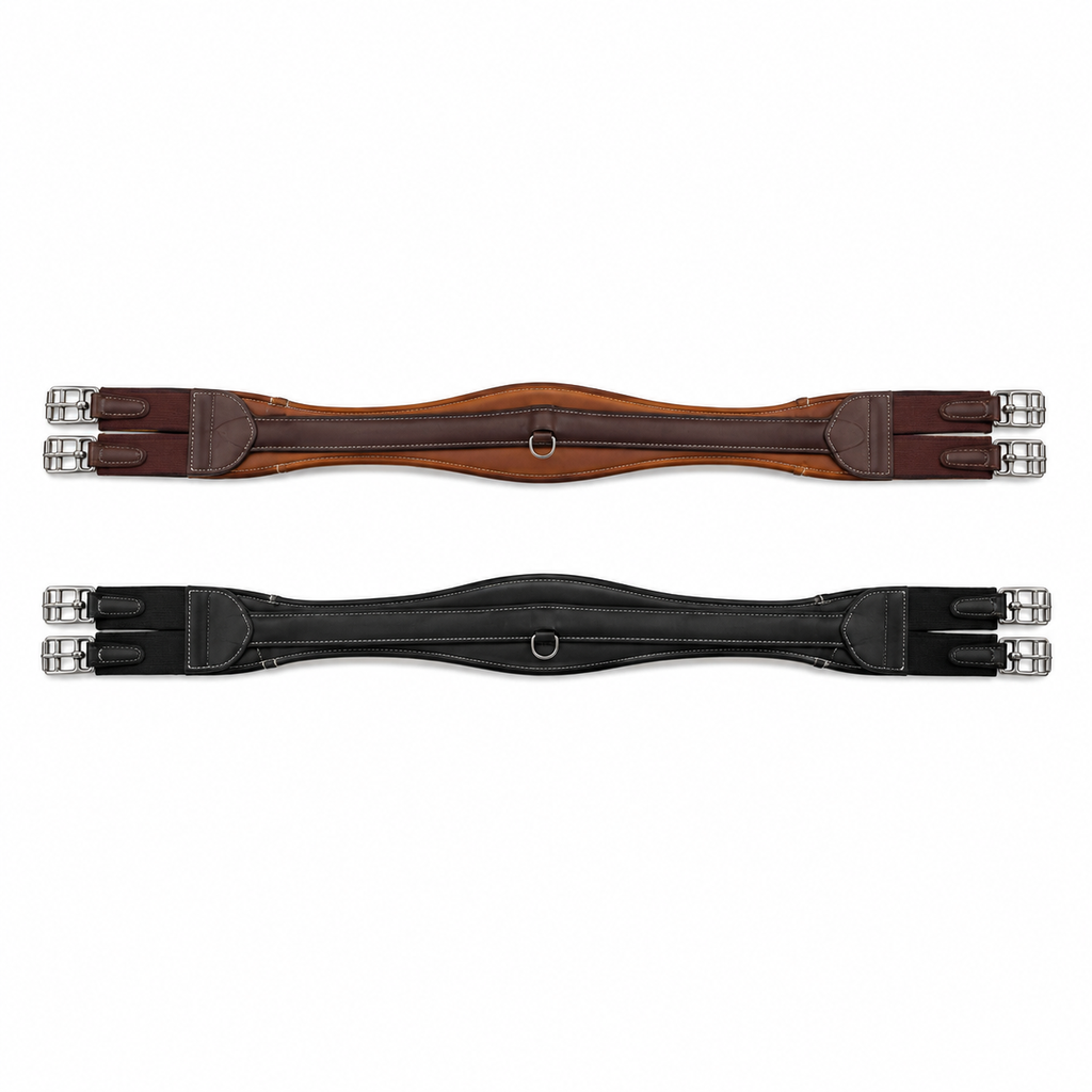 تنگ دو سرکش چرم طبیعی فرسا (Farsa Double-Elastic Leather Girth)