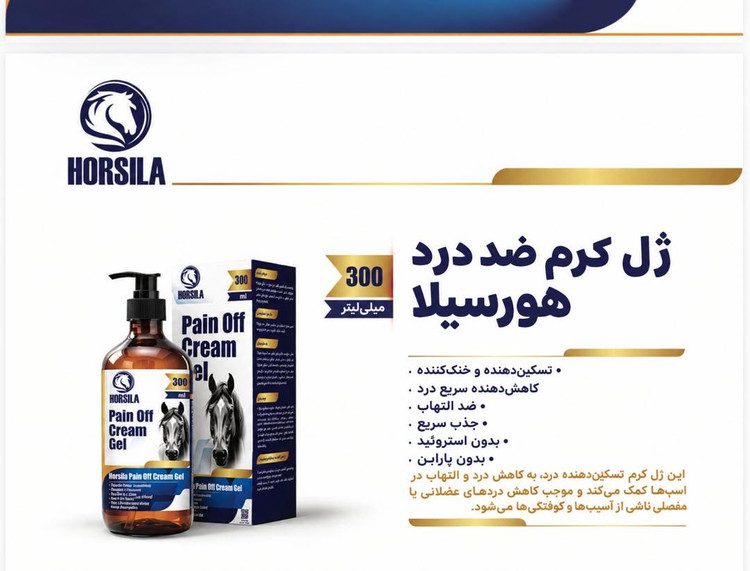 ژل کرم ضد درد اسب هورسیلا (Pain Off Cream Gel) ۳۰۰ میل | تسکین سریع عضلات و مفاصل